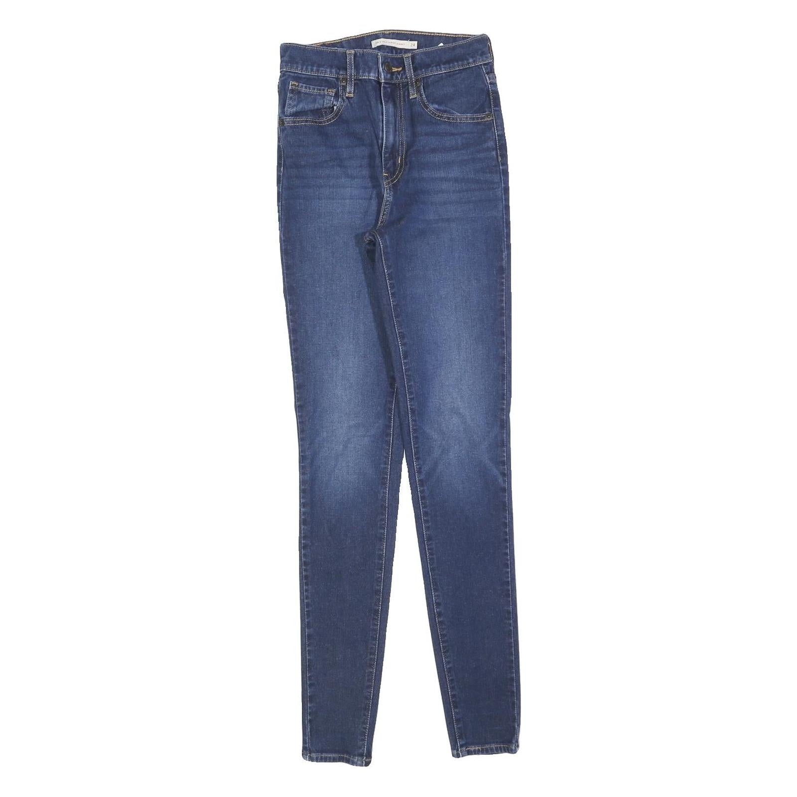 LEVI'S Womens Slim Blue Denim Jeans W24 L29 Cotton Blend Zip Classic Fit Skinny