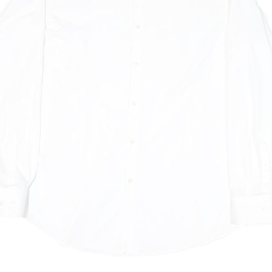 HUGO Mens White Plain Shirt M Classic Cotton Blend Smart Casual