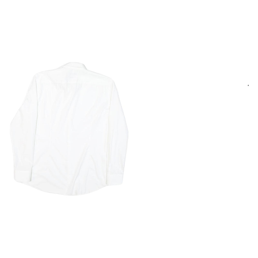 HUGO Mens White Plain Shirt M Classic Cotton Blend Smart Casual