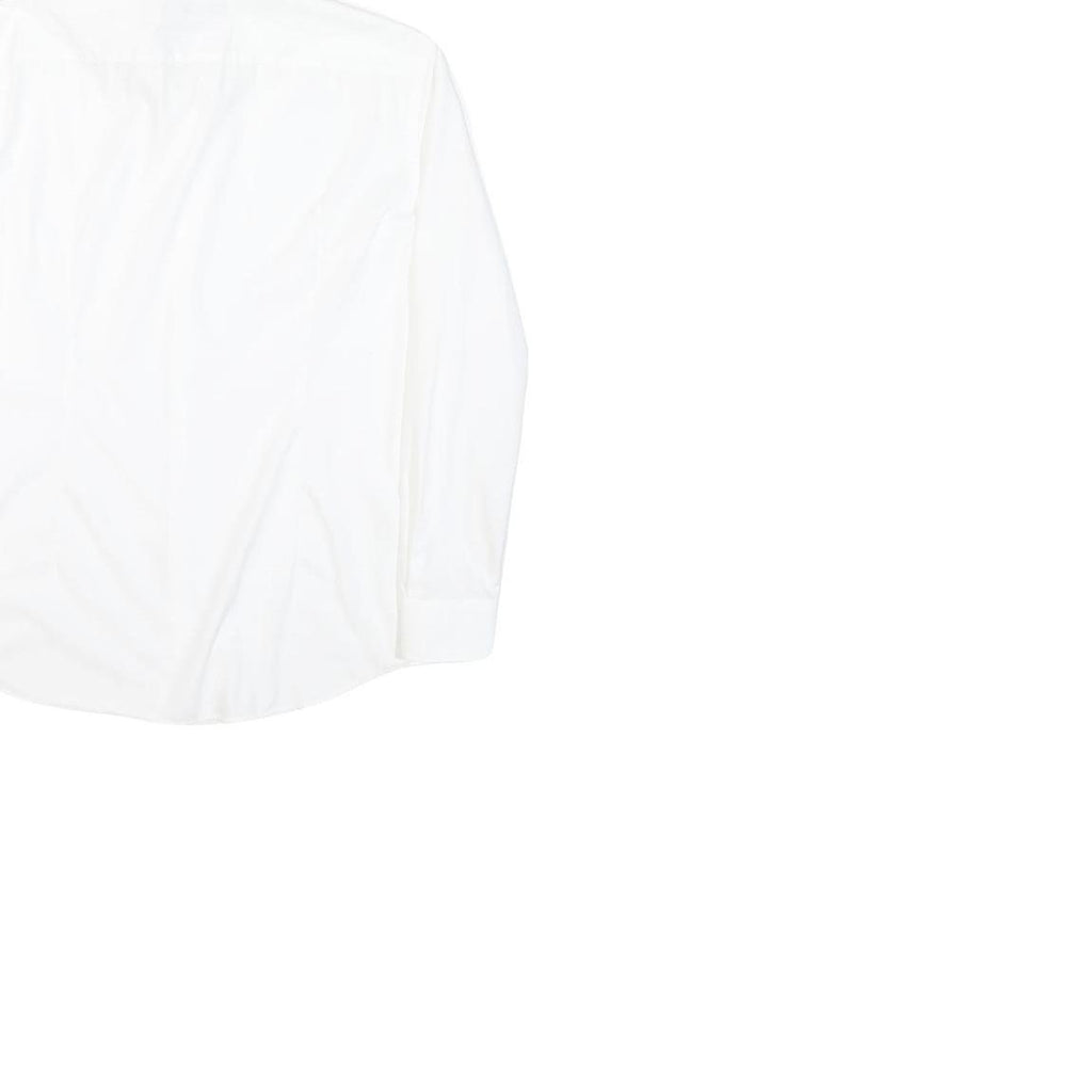 HUGO Mens White Plain Shirt M Classic Cotton Blend Smart Casual