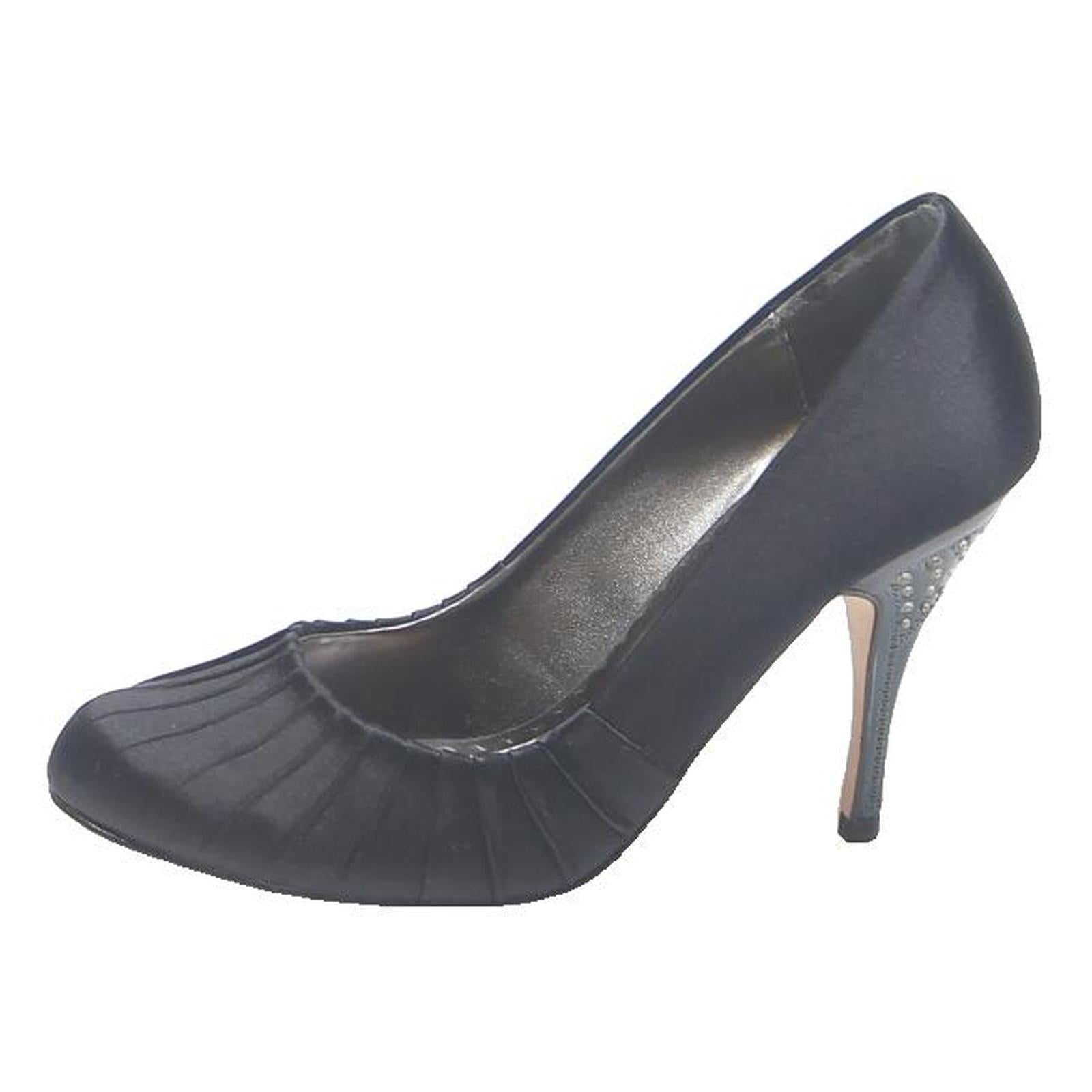 COAST Womens Black Leather Strappy High Heels UK 4 Elegant Formal Stylish