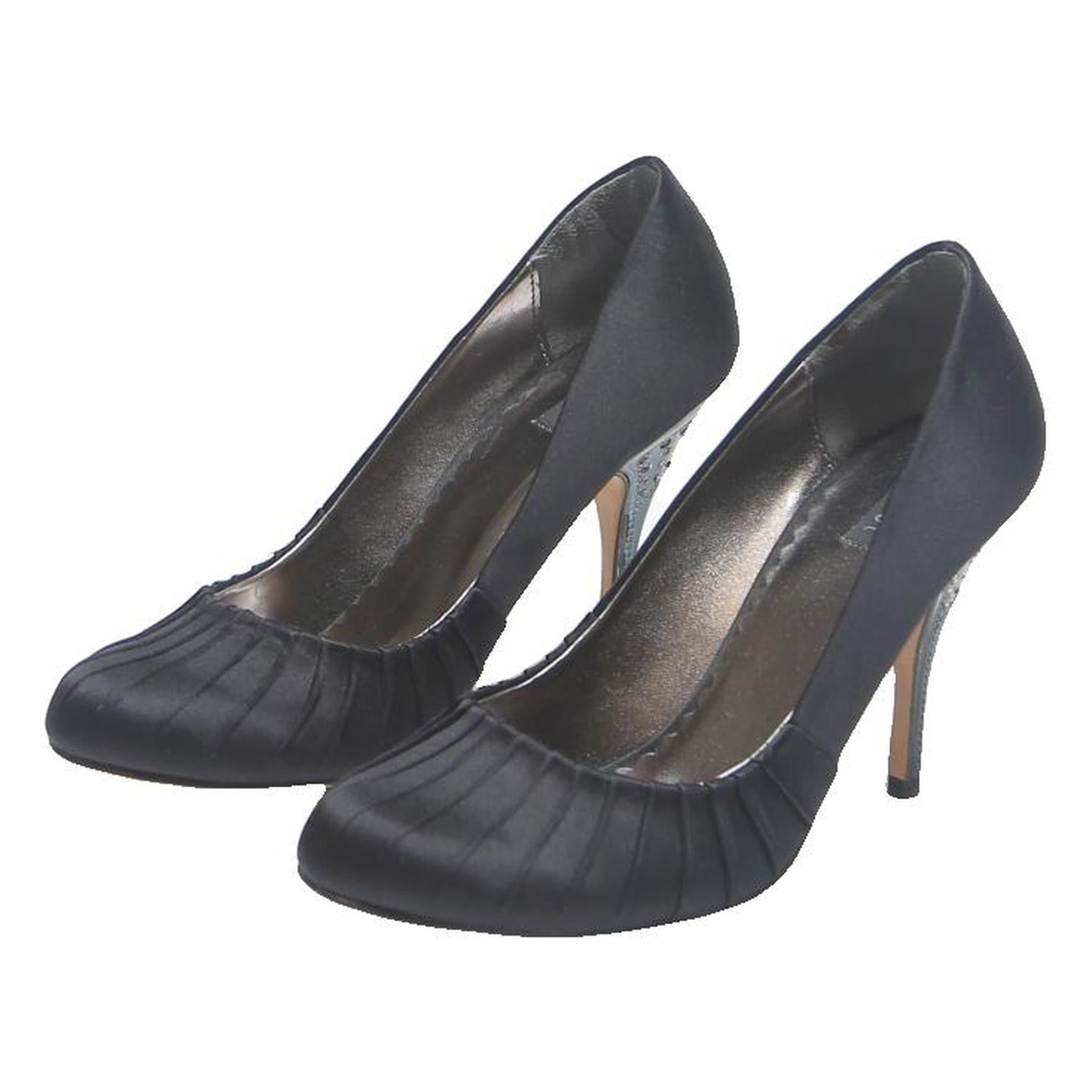 COAST Womens Black Leather Strappy High Heels UK 4 Elegant Formal Stylish
