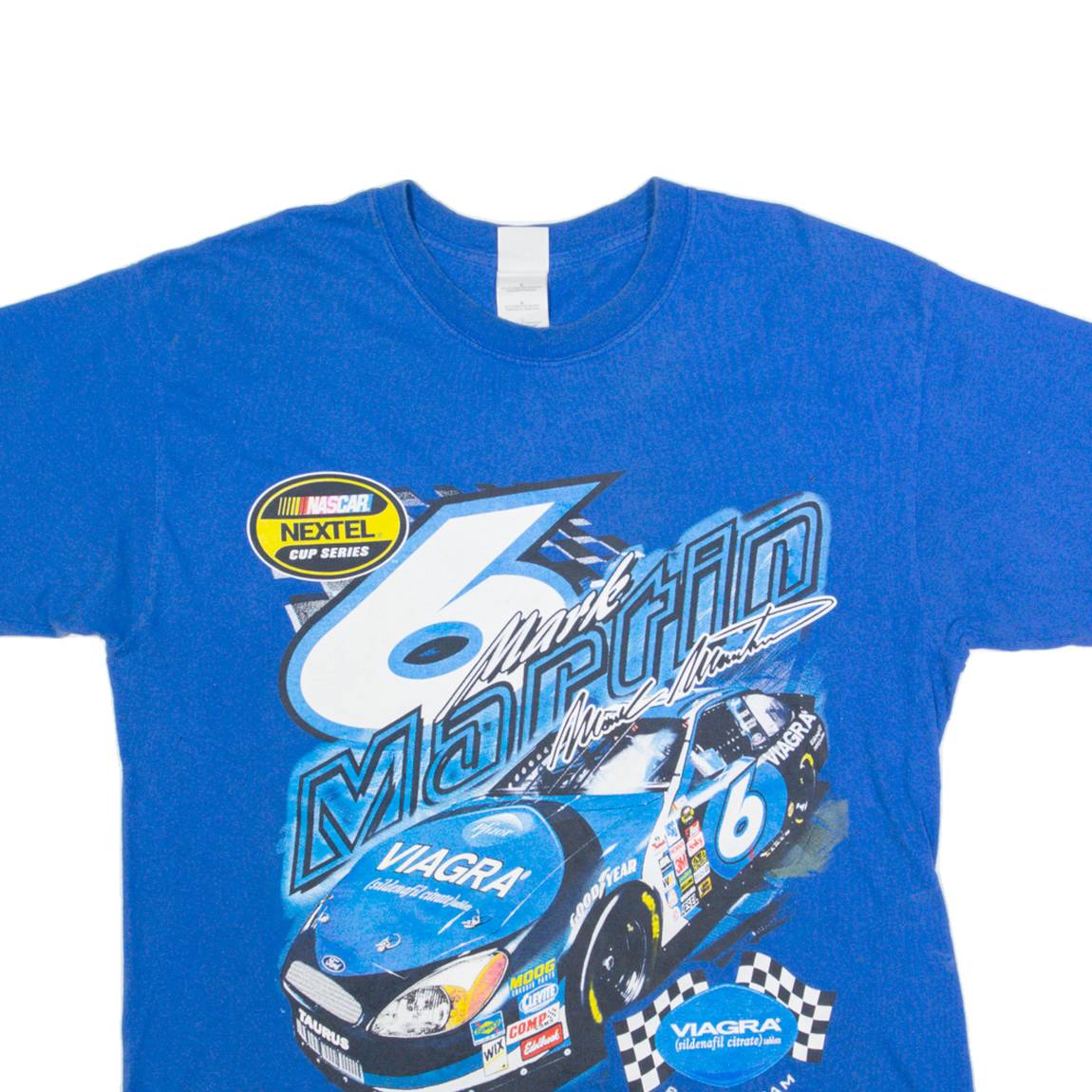 GILDAN Mark Martin Racing Mens T-Shirt Blue USA L