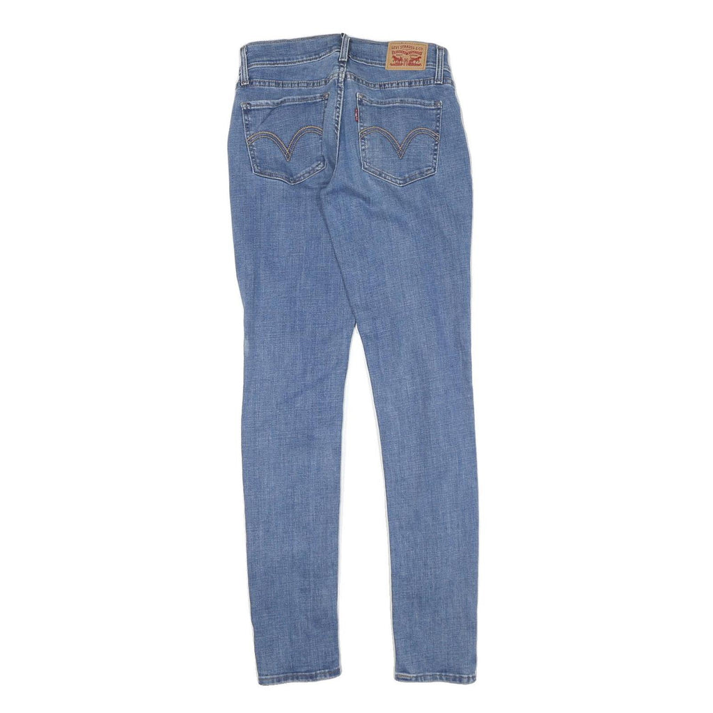 LEVI'S Womens Slim Blue Skinny Denim Light Wash Jeans W27 L32 Distressed Style