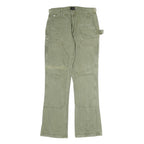 VUJA DE Mens Cotton Regular Green Workwear Trousers W30 L30 Utility Style