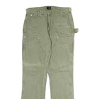 VUJA DE Mens Cotton Regular Green Workwear Trousers W30 L30 Utility Style