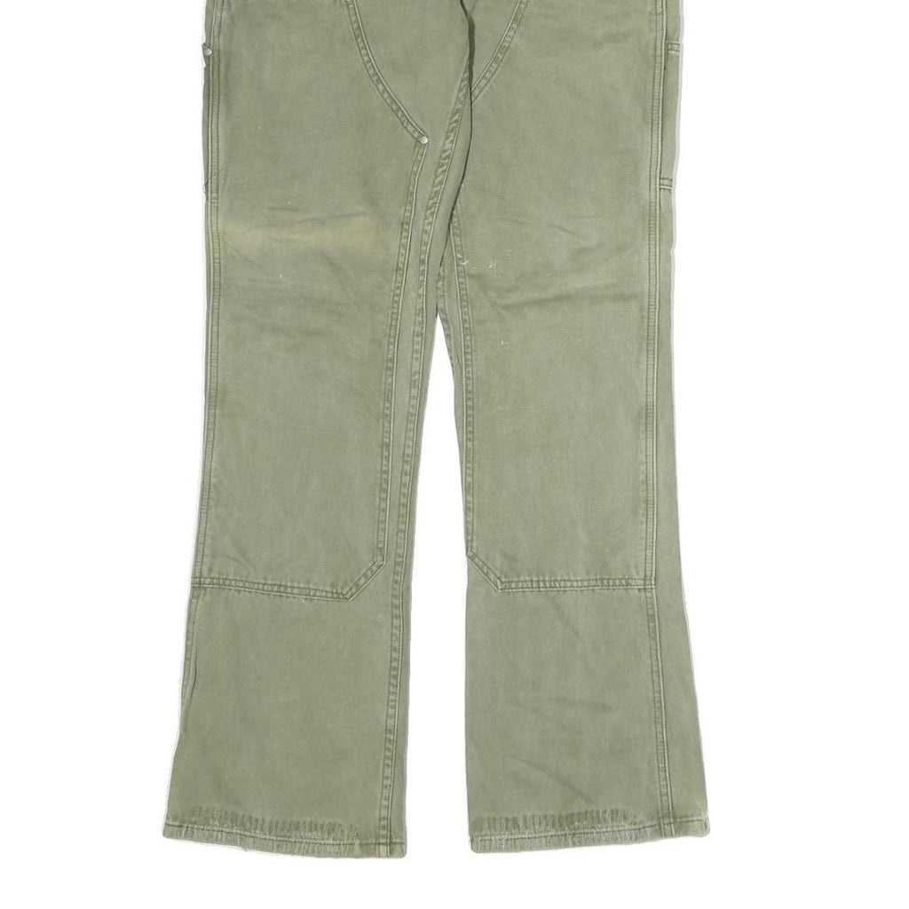 VUJA DE Mens Cotton Regular Green Workwear Trousers W30 L30 Utility Style