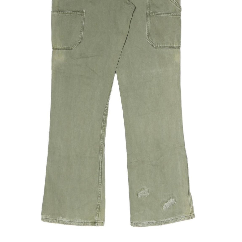 VUJA DE Mens Cotton Regular Green Workwear Trousers W30 L30 Utility Style