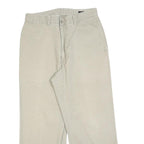 DKNY Womens Cotton Blend Beige Regular Straight Trousers W30 L26 Classic Zip