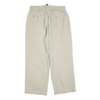 DKNY Womens Cotton Blend Beige Regular Straight Trousers W30 L26 Classic Zip