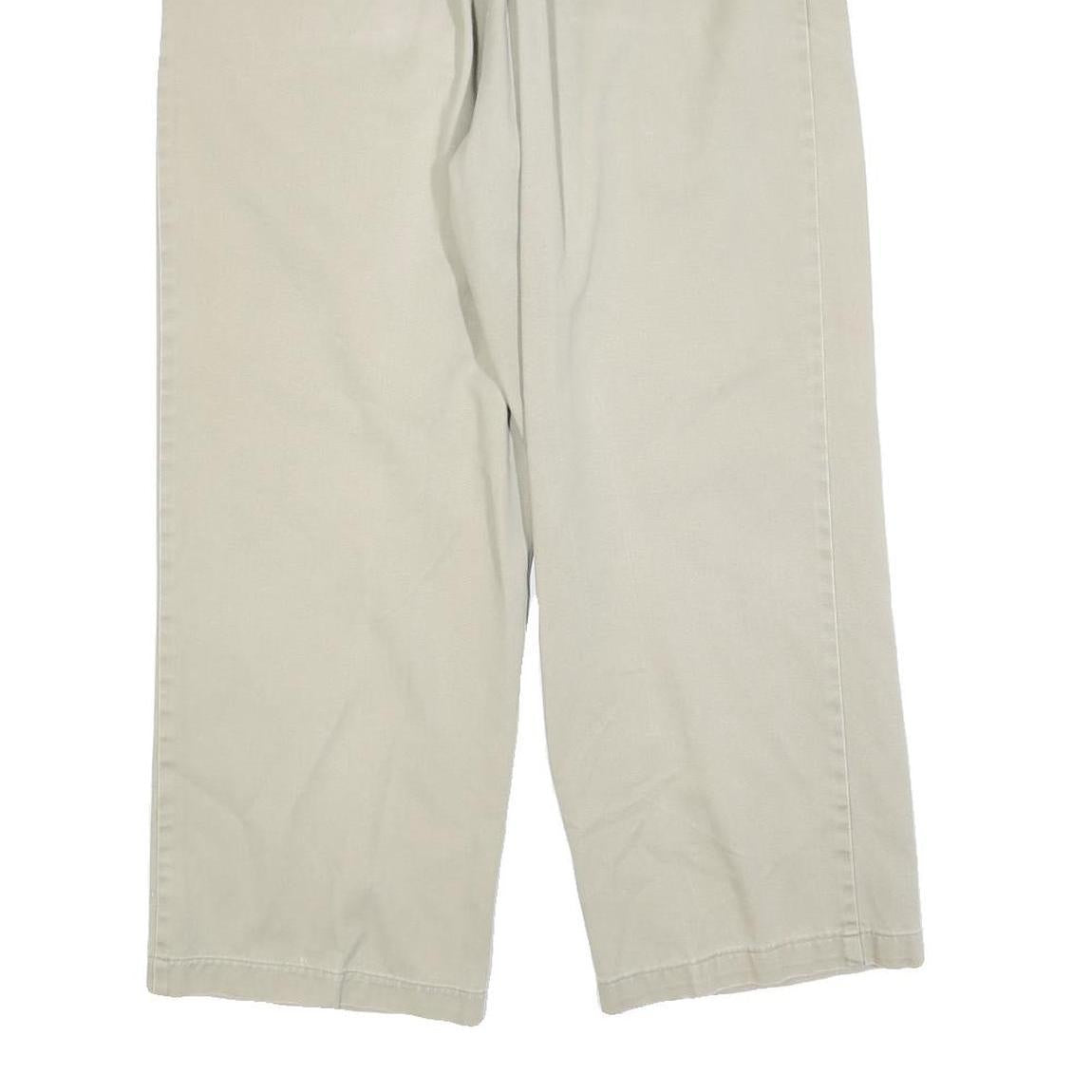 DKNY Womens Cotton Blend Beige Regular Straight Trousers W30 L26 Classic Zip