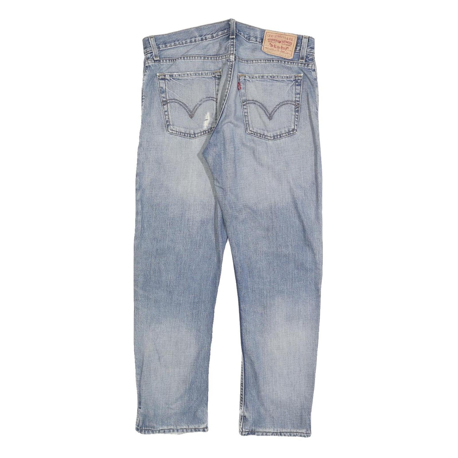 LEVI'S 527 Low Bootcut Mens Jeans Blue Slim Bootcut Denim Light W32 L27 Zip