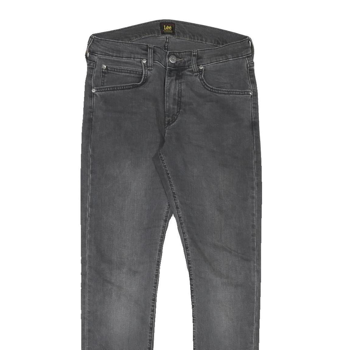 LEE Mens Slim Black Jeans Denim W28 L29 Classic Zip Pockets Comfort Style