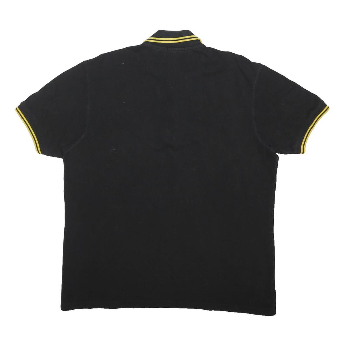 FRED PERRY Mens Black & Yellow Polo Shirt XL Cotton Blend Classic Brand Logo