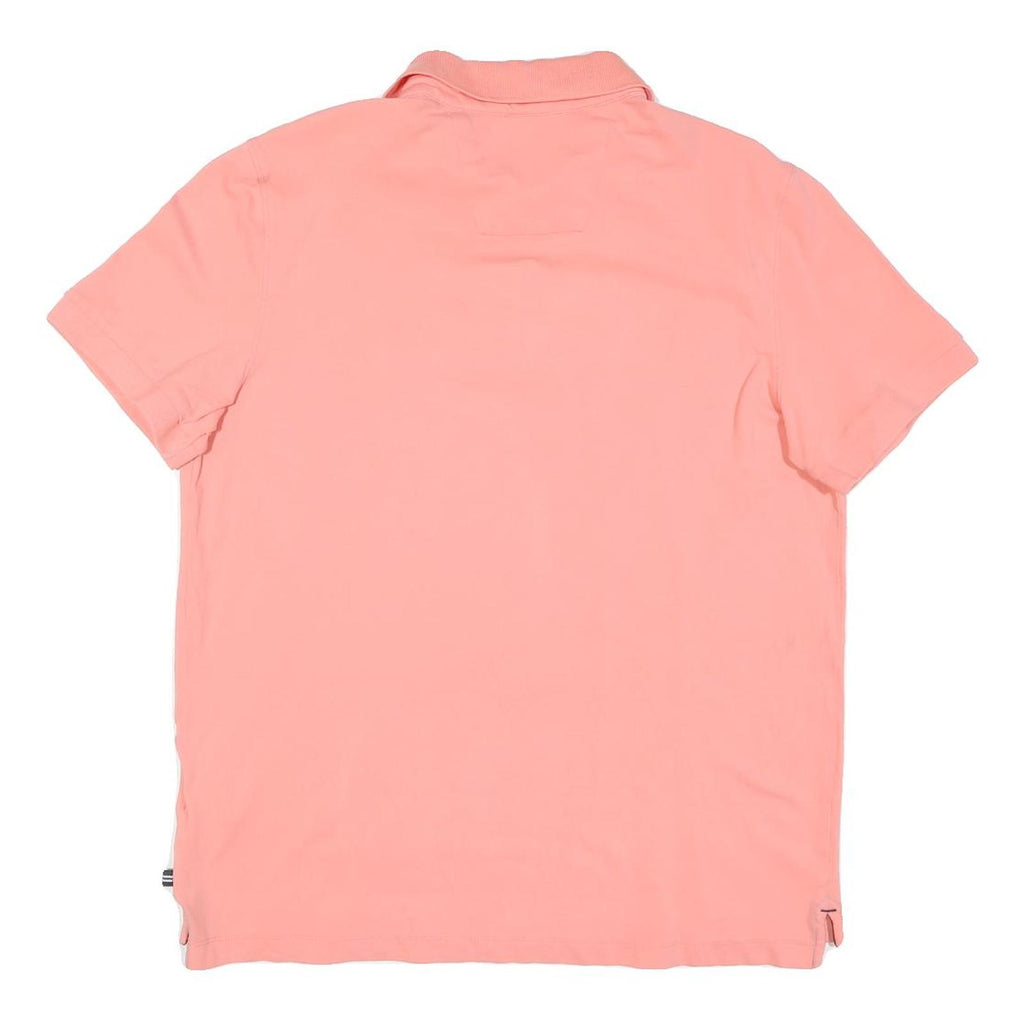 NAUTICA Mens Pink Short Sleeve Plain Polo Shirt L Cotton Blend Casual Summer