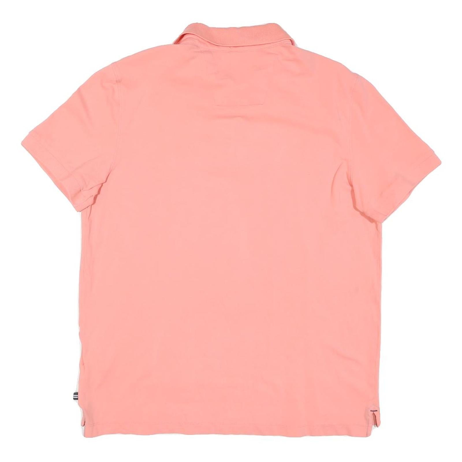 NAUTICA Mens Pink Short Sleeve Plain Polo Shirt L Cotton Blend Casual Summer