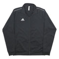 ADIDAS Mens Black Zip Jacket L Polyester Plain Sports Training Track Top