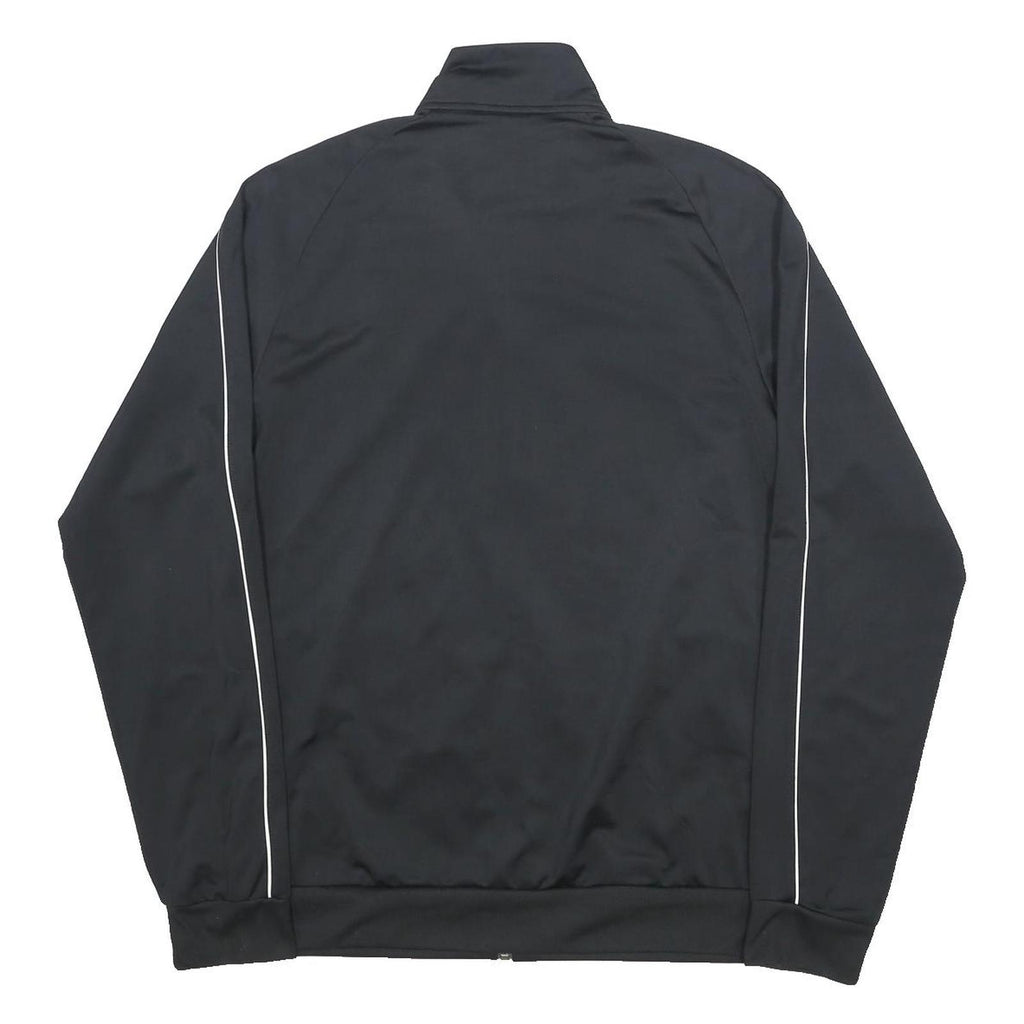 ADIDAS Mens Black Zip Jacket L Polyester Plain Sports Training Track Top