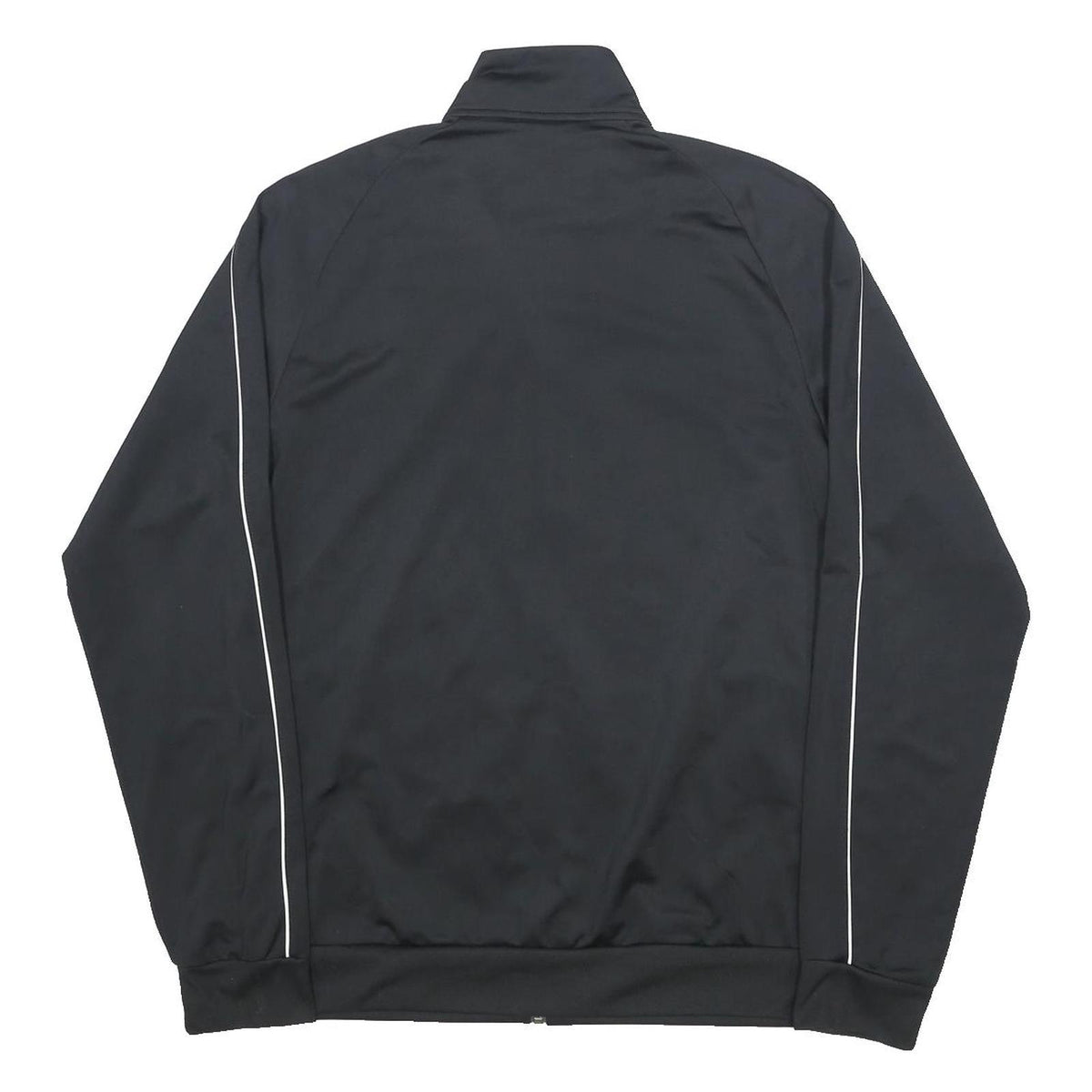 ADIDAS Mens Black Zip Jacket L Polyester Plain Sports Training Track Top