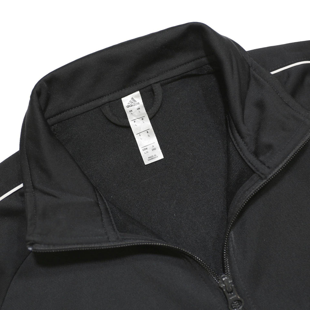ADIDAS Mens Black Zip Jacket L Polyester Plain Sports Training Track Top