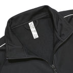 ADIDAS Mens Black Zip Jacket L Polyester Plain Sports Training Track Top