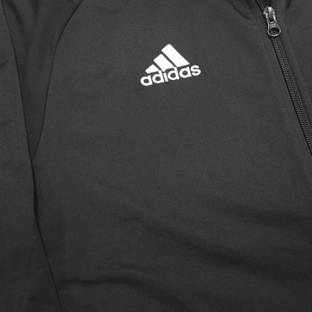 ADIDAS Mens Black Zip Jacket L Polyester Plain Sports Training Track Top