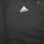 ADIDAS Mens Black Zip Jacket L Polyester Plain Sports Training Track Top