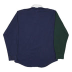 TOMMY HILFIGER Mens Navy Blue Green Red White Striped Long Sleeve Polo Shirt XL