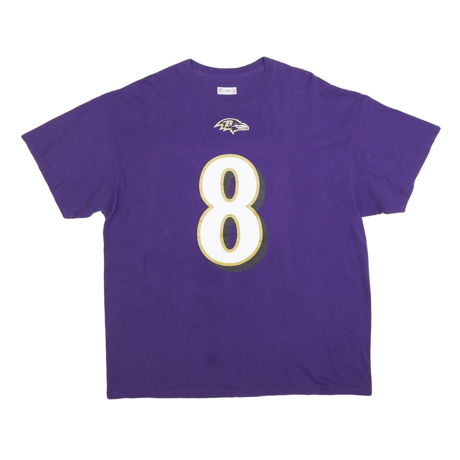 NFL Mens Purple Baltimore Ravens Jackson 8 Graphic T-Shirt XL Crew Neck Short