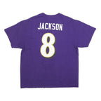 NFL Mens Purple Baltimore Ravens Jackson 8 Graphic T-Shirt XL Crew Neck Short