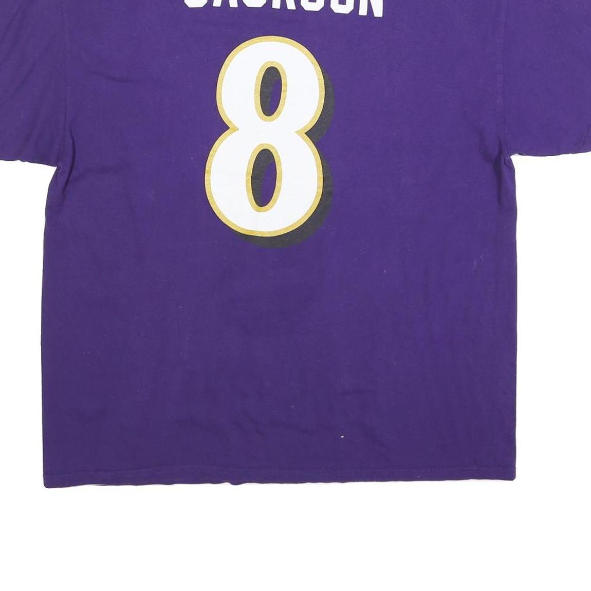 NFL Mens Purple Baltimore Ravens Jackson 8 Graphic T-Shirt XL Crew Neck Short