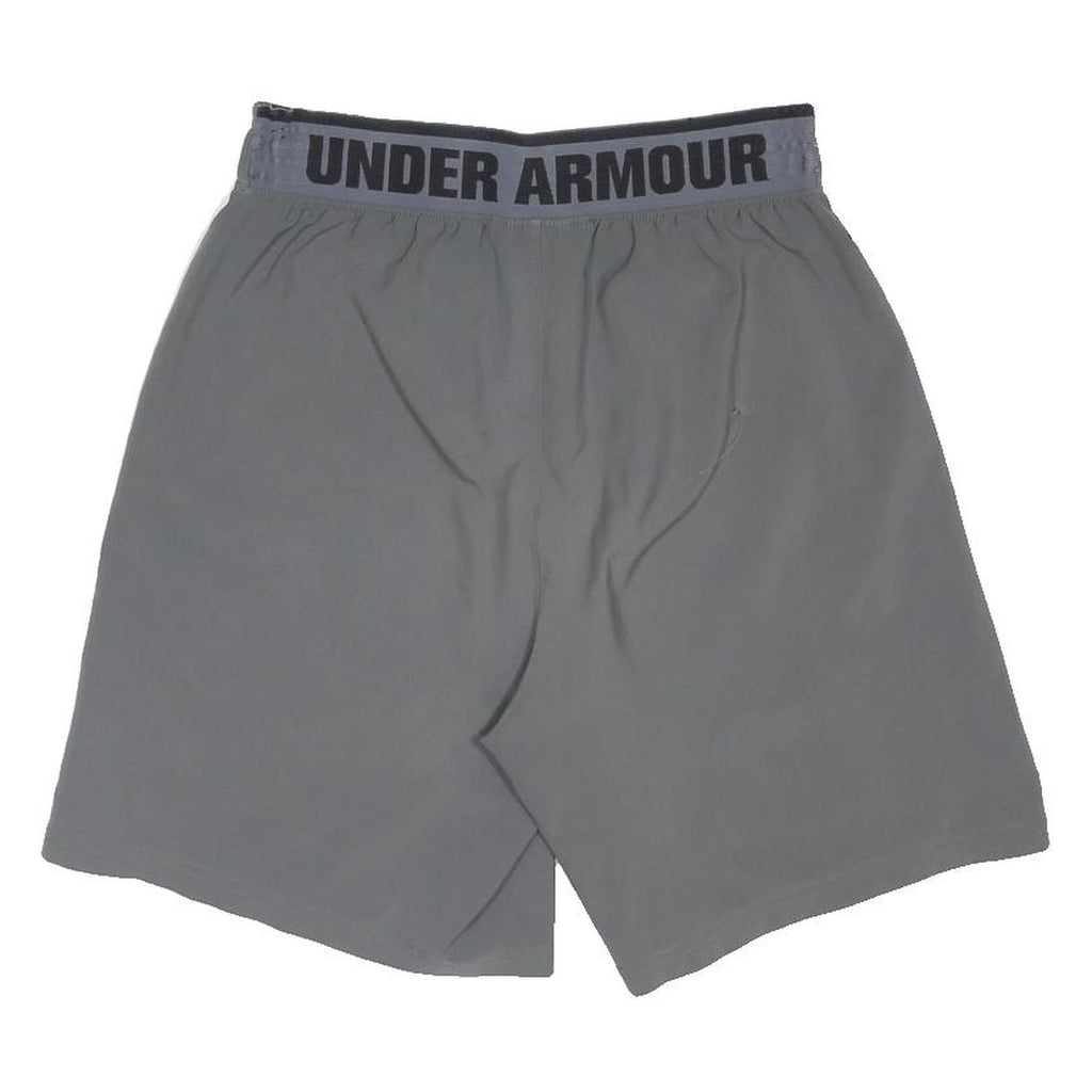 UNDER ARMOUR Mens Shorts Grey Sports Casual Polyester Blend M W28 Elastic