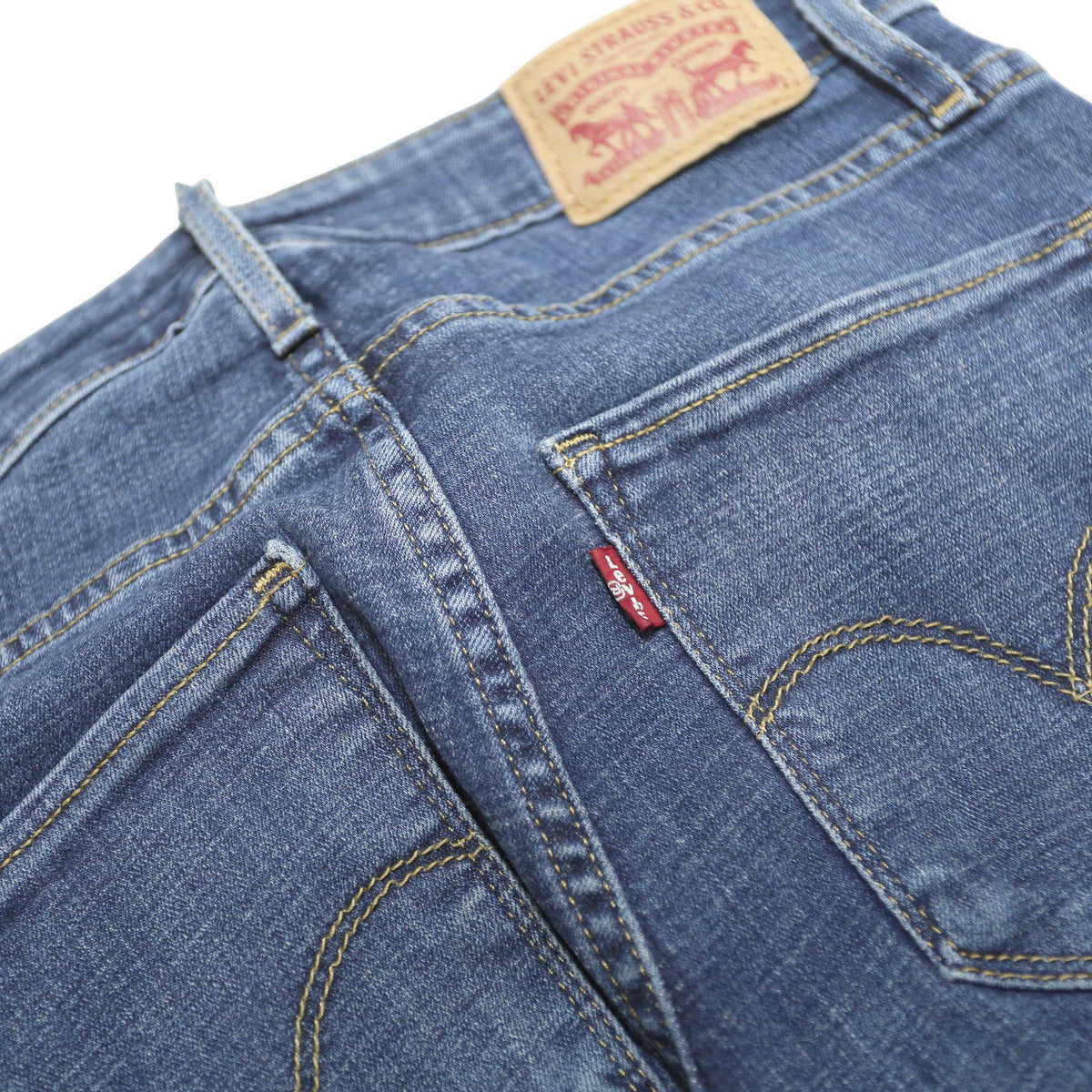 LEVI'S 721 Womens Slim Skinny Denim Medium Blue W27 L30 Cotton Blend Zip Jeans