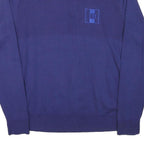 TOMMY HILFIGER Mens Blue Patterned Pullover Crew Neck Basic Knit XL Cotton Blend