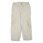 CARHARTT Mens Cotton Blend Beige Regular Fit Straight Leg Trousers W36 L28