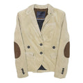 ZARA BASIC Womens Beige Cotton Blend Classic Jacket S Tailored Button Elbow