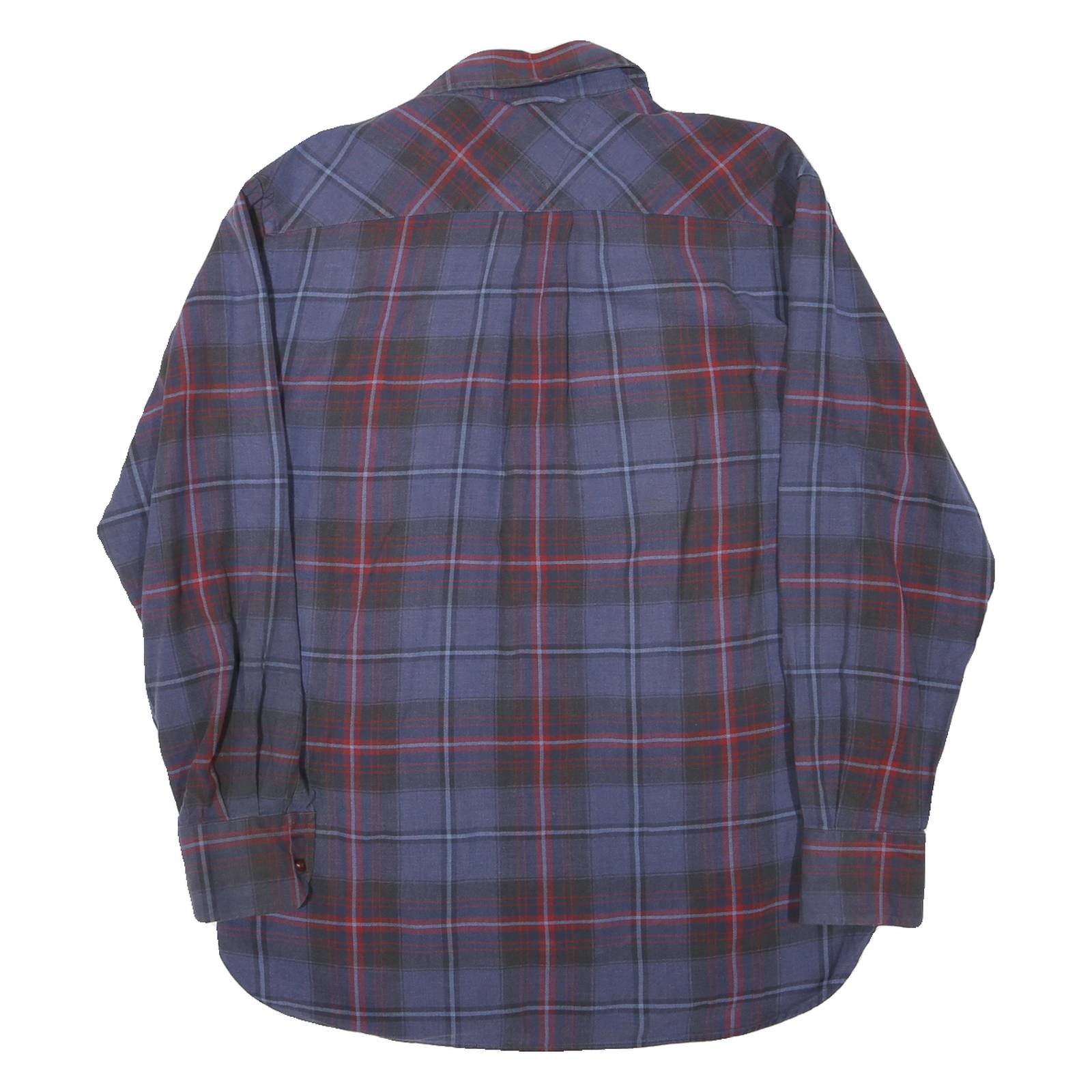 TOMMY HILFIGER Mens Blue Red Check Shirt S Cotton Long Sleeve Casual
