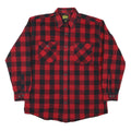 WORK N SPORT Mens Red & Black Check Shirt XL Button Long Sleeve Casual
