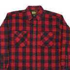 WORK N SPORT Mens Red & Black Check Shirt XL Button Long Sleeve Casual