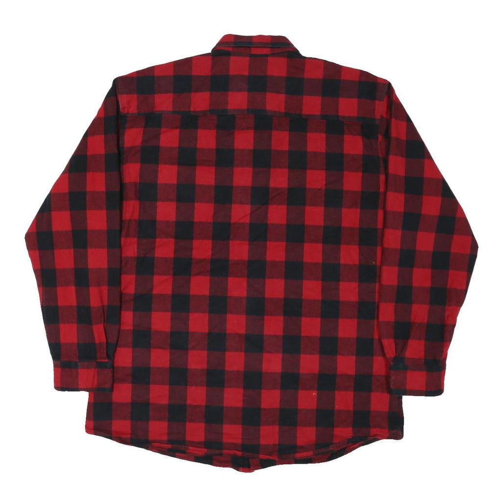WORK N SPORT Mens Red & Black Check Shirt XL Button Long Sleeve Casual