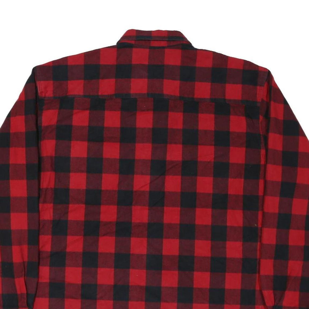 WORK N SPORT Mens Red & Black Check Shirt XL Button Long Sleeve Casual