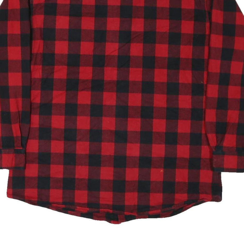 WORK N SPORT Mens Red & Black Check Shirt XL Button Long Sleeve Casual