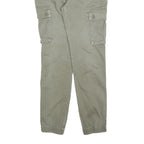 PIER ONE Mens Cotton Blend Slim Cargo Trousers Green W32 L32 Casual Zip Closure