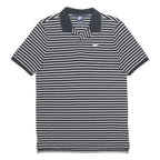 NIKE Mens Black & White Striped Short Sleeve Polo Shirt M Cotton Casual
