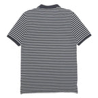 NIKE Mens Black & White Striped Short Sleeve Polo Shirt M Cotton Casual