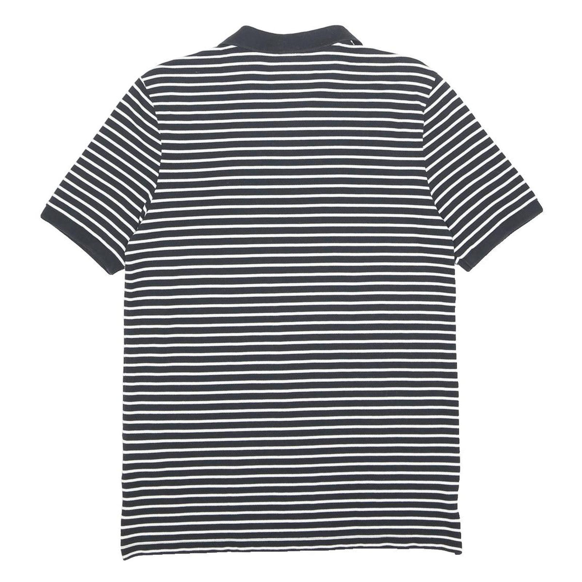 NIKE Mens Black & White Striped Short Sleeve Polo Shirt M Cotton Casual