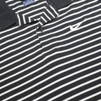 NIKE Mens Black & White Striped Short Sleeve Polo Shirt M Cotton Casual