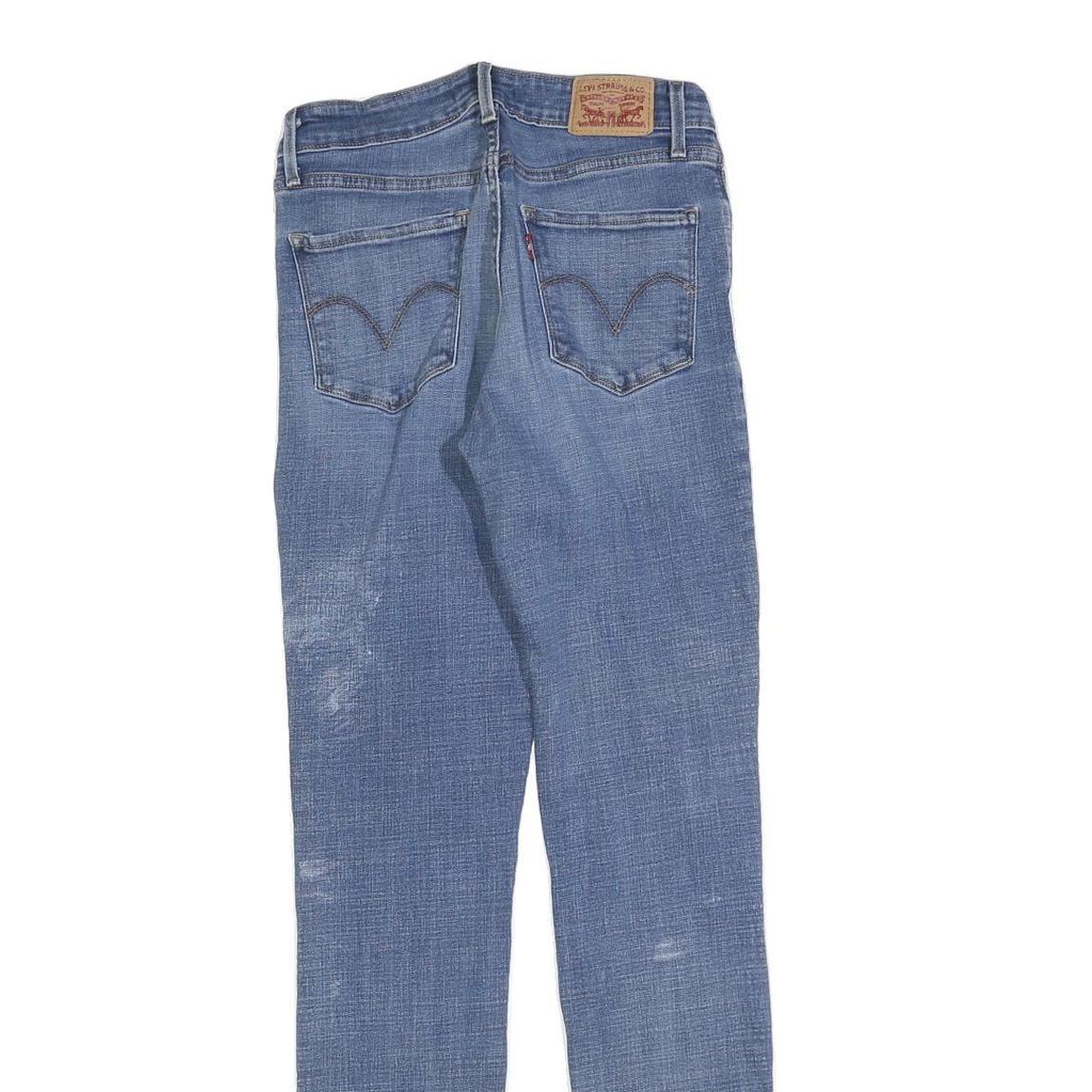 LEVI'S Womens Slim Blue Denim Cotton Blend Zip Jeans W26 L30 Classic Style