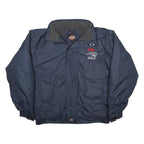 DICKIES Mens Navy Blue Workwear Jacket M Nylon Plain Zip Closure Classic Fit
