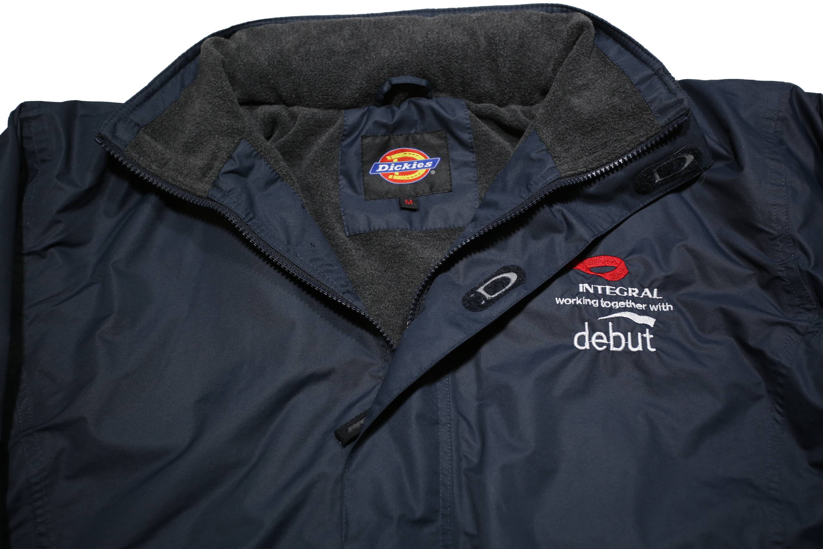 DICKIES Mens Navy Blue Workwear Jacket M Nylon Plain Zip Closure Classic Fit
